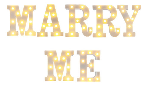 Kit Propuesta Marry Me Letras Luminosas Letrero Wedding Led
