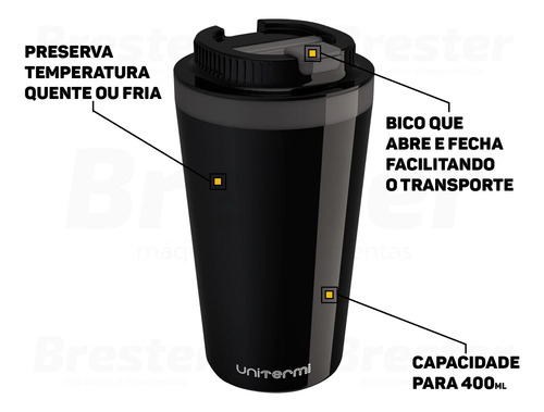 Copo Térmico Minas Com Tampa Quente E Frio 400ml Unitermi