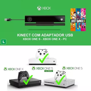 Kinect Xbox One + Adaptador Xbox One S E X + Just Dance 2014