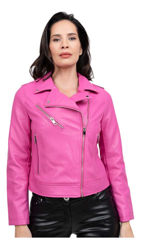 Chaqueta Ecocuero Chg67 Fucsia