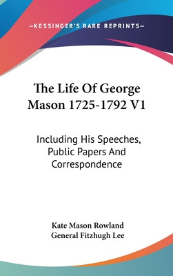 Libro The Life Of George Mason 1725-1792 V1: Including Hi...