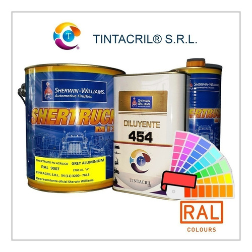 Esmalte Poliuretanico Ral 9007 X 4.5 Lts. Aluminio Oscuro Brillante