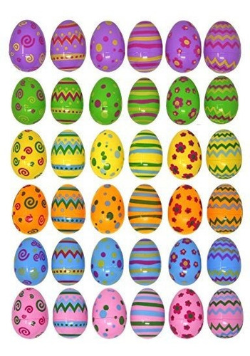 Huevos De Pascua Brillantes Impresos En Plastico Jumbo