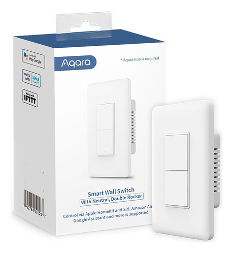 Switch De Pared Doble Con Neutro Zigbee Aqara Color Blanco Voltaje nominal 120V