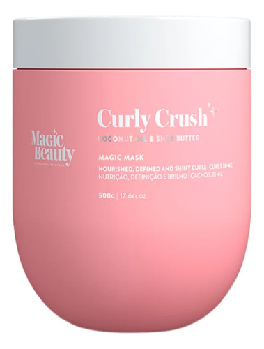 Máscara Capilar Nutri Curly Crush 500ml Curvas 3b -4c Cachos