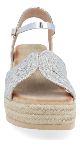 Sandalia Casual Weston Color Plata Para Mujer 5600027