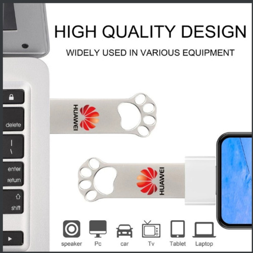 Huawei 3.0 Pie De Gato Usb Flash Drive 2tb Alta Velocidad Plateado 2tb