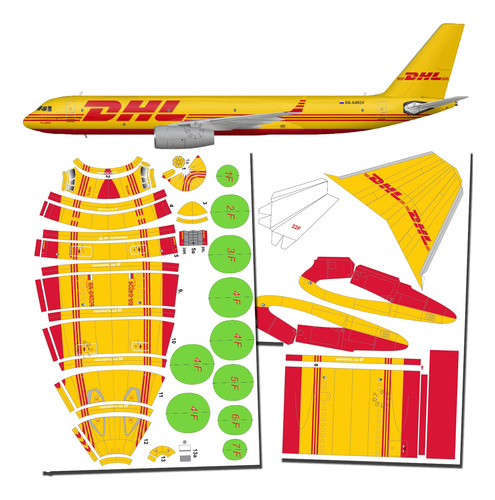 Tupolev 204c Dhl 1.100 Papercraft