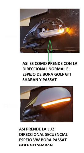 Cuartos Secuenciales Ahumadas  Espejo Vw Bora 06-10 Golf Gti