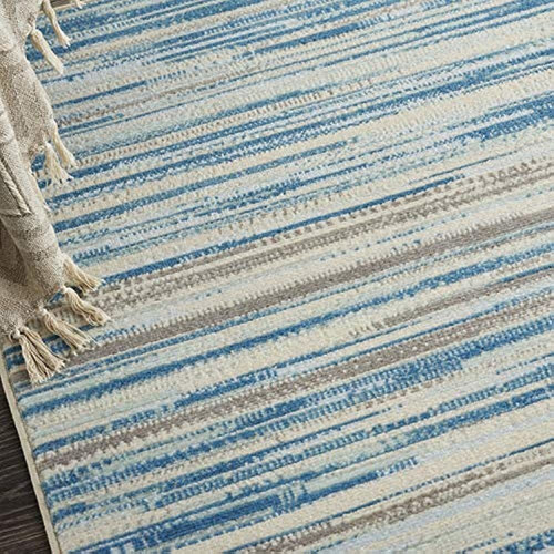 Nourison Jubilant Modern Coastal Blue Area Rug, (3' X 5'), 3