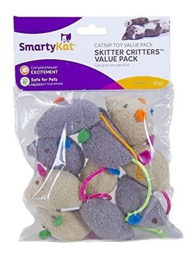 Smartykat Skitter Critters Catnip Cat Toys Value Pack, 10 Co