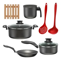 Comprar Jogo Panelas 04 Pçs + 04 Descansos + Escumadeira + Concha