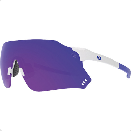 Oculos Esportivo Hb Quad X 2.0 Branco Lente Azul Chrome Armação Branco Brilhante