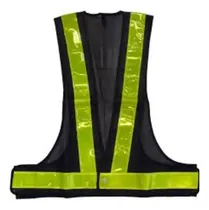 Comprar Chaleco Vial Tipo Arnes Negro Reflectivo Verde. Tienda
