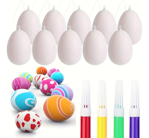 12x Huevos De Pascua Sin Pintar Diy, Rellenos De Cestas 6cm