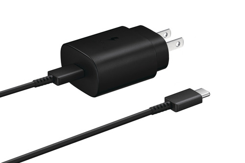 Adaptador de corriente / Cargador De Pared Samsung 25w Con Cable 1m Incluido Completo / Carga Super Rápida / Modelo EP-TA800 / Caja Sellada - Negro