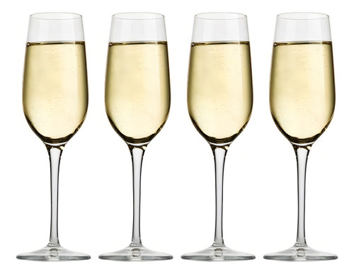 Juego 4 Copas Champagne Vino Espumoso Cristal Bormioli 215ml
