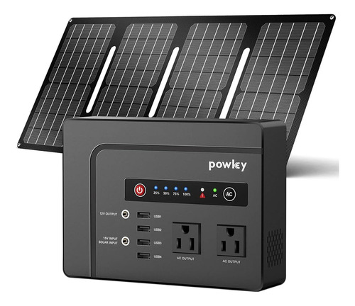Generador Solar Powkey Con Panel, 146wh / 200w Estación De E