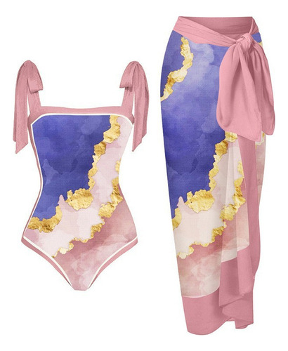 Bikini Bañador De Una Pieza + Vestido Largo Envolvente