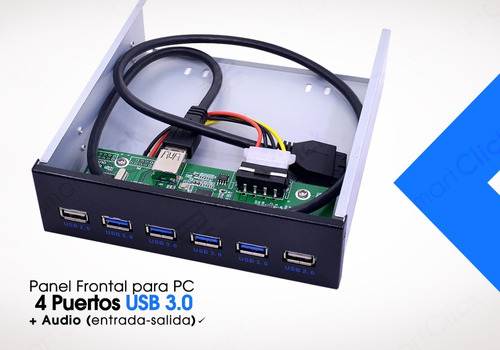 Panel Frontal Pc 4 Usb 3.0 Y 2 Usb 2.0 Gabinete 5.25'' Sata