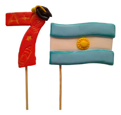 Souvenirs Porcelana Fría Número 7mo + 35 Gorro Emoji Bandera