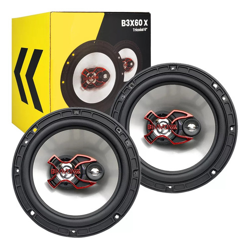 Par Alto Falante Bravox 6 Polegadas Triaxial B3x60x 100wrms Preto