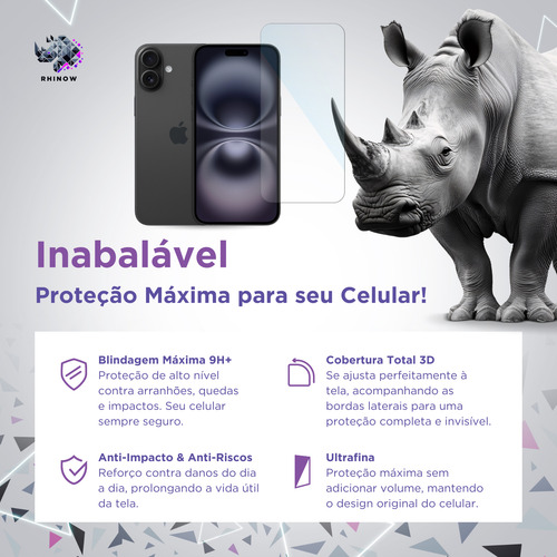 Película Tech Vidro Para iPhone 16 Plus (rhinow)