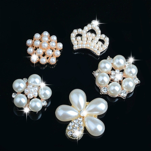 Imagen 5 de 6 de 5 Pedazos De Rhinestone Botones Adorno Accesorio De