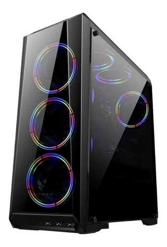 Imagen 5 de 10 de Gabinete Pc Gamer Micro Atx Mid Tower Perseo Cn21 C/acrilico