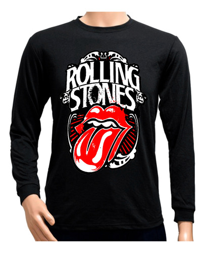 Camiseta Remera Manga Larga Rolling Stones Rock En 3 Diseños