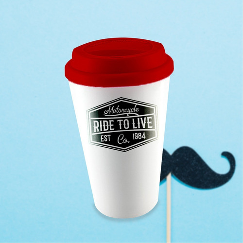 Imagen 8 de 9 de Vaso Térmico De Cerámica Regalo Día Del Padre 12oz Tapa Goma
