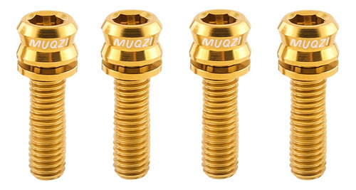 4 Piezas Tornillos De Titanio Para Vástago De M5 15 Oro