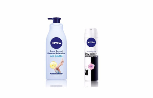 Crema Nivea Piernas Relajadas + Deo Spray Black&white