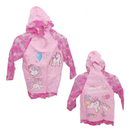 Impermeable De Niña Rosado 