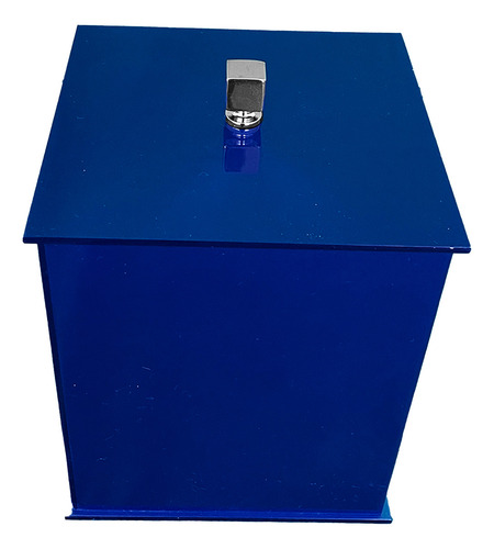 Lixeira Em Acrílico Quadrada Sem Strass Azul Decor Acrílicos