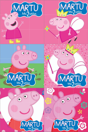 20 Rompecabeza Imantado Personalizado Peppa Pig