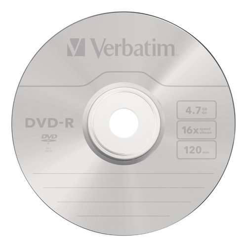 Disco Virgen Dvd-r Verbatim 120min 16x 4.7gb 1 Pieza