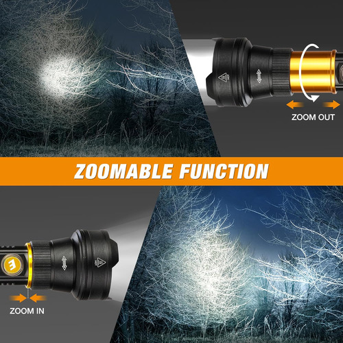 Linterna Táctica Led 1000lm - Zoom - 4 Modos - Martillo Y Us