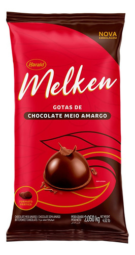 Chocolate Melken Meio Amargo Gotas 2,05k Harald