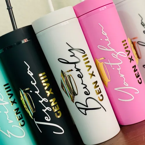 Paquete 40 Vasos Tipo Skinny Personalizados