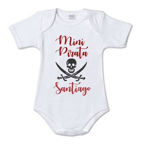 Body Personalizado Bebe Mini Pirata Con Nombre Disfraz