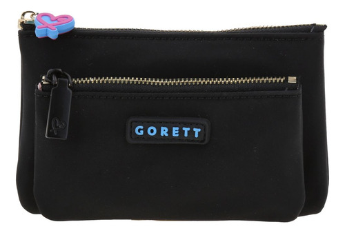 Cartera Gorett Tay Gs25094-3 Color Negro Diseño De La Tela Liso