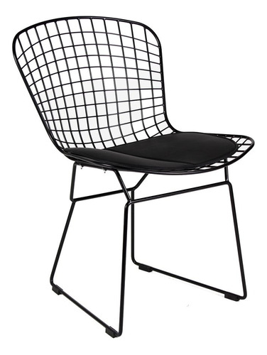 Silla Bertoia Replica Color Negro By Promobel Diseño de la tela Vinil