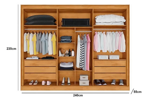 Guarda Roupa Casal 6 Portas E 6 Gavetas C/ Espelho Argos Of