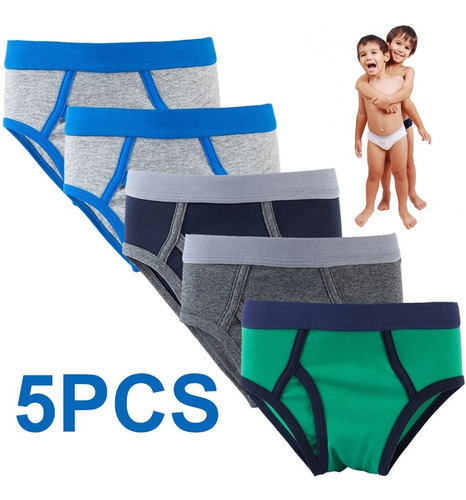 Calzoncillos Niño Algodón Bragas Cómodo Elástica Suave 5 Pcs