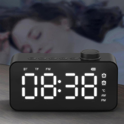 Radio Reloj Despertador Con Altavoz Bluetooth Radio Fm