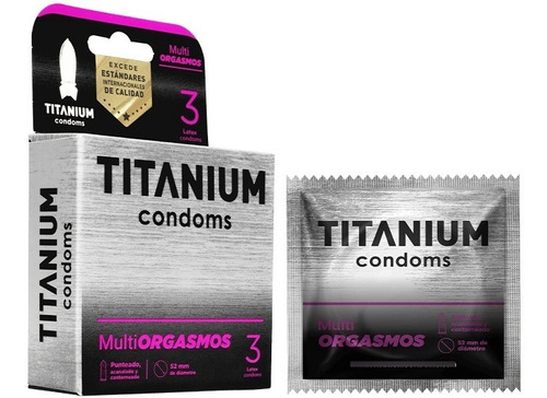 Condones Titanium Multiorgasmo - Unidad a $3300