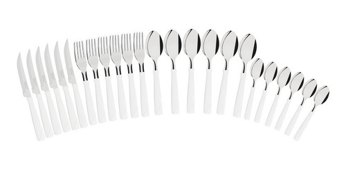 Juego Cubiertos 24 Piezas Tramontina New Kolor Cocina Blanco