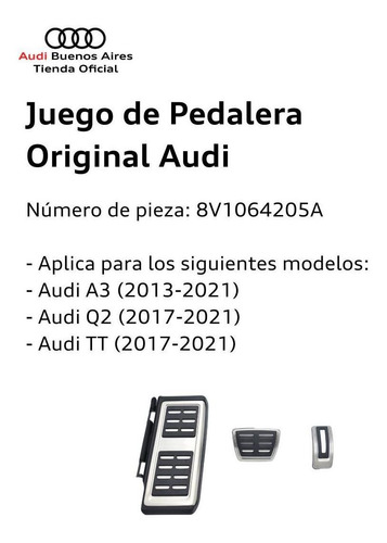 Imagen 2 de 8 de Juego De Pedalera Original Audi 8v1-064-205-a