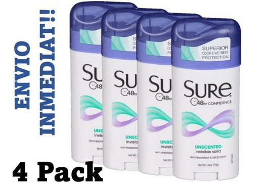 Sure Invisible Antitranspirante Unscented 73gr *importado*